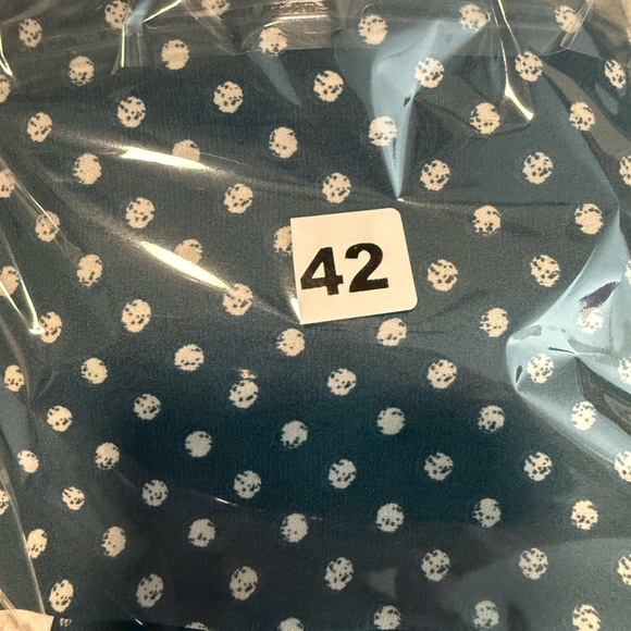 Teal Polka Dot V-Neck Top - Picture 5 of 5